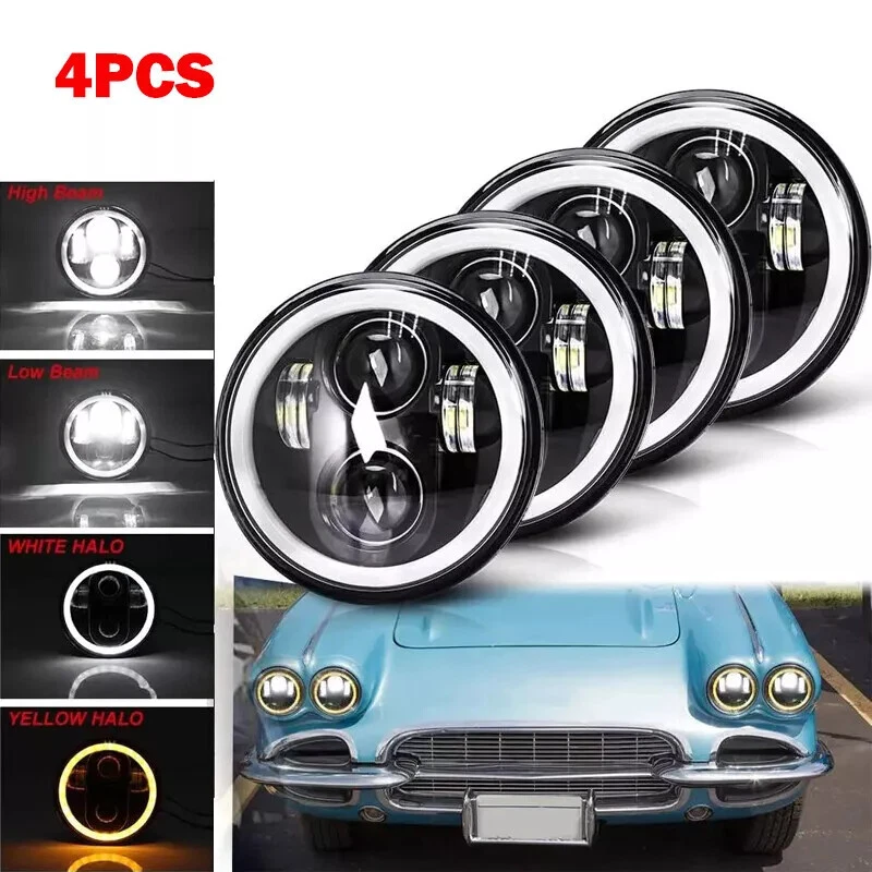 Faros LED 4X 5 3/4" 5,75 HI/LO Halo Ring DRL para Pontiac GTO Grand Prix - Foto 3 de 4