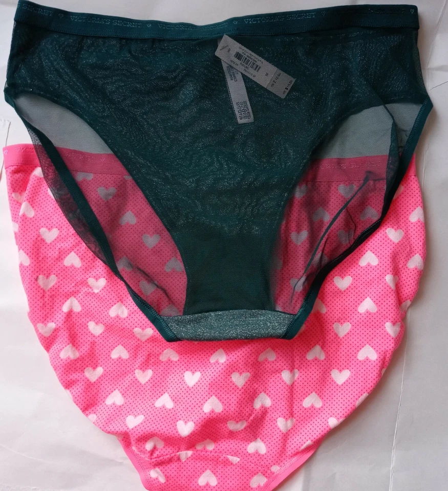 Victoria's Secret Lote de 2 Bragas Algodón Talla Med Color Verde y Rosa Nuevas con Etiquetas Foto 2 de 2