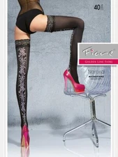FIORE NARCISA 40 DENIER HOLD UPS FOR COLDER DAYS WHITE OR GRAPHITE ON BLACK