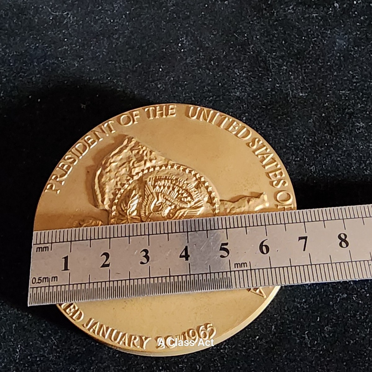 1965 LYNDON B. JOHNSON INAUGURAL BRONZE MEDALLION ORIG. BOX