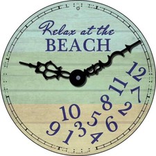 Relax At The Beach Novelty Round Circular Metal Sign 8" Home Garage Wall