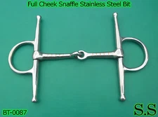  Full Cheek Snaffle Stainless Steel Mouth Bit 5'', BT-0087