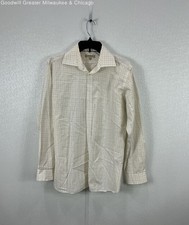 Men's Burberry White Checkered Collared Button Shirt Size 15 1/2-39