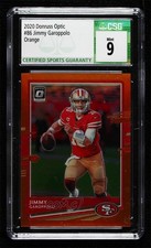 2020 Panini Donruss Optic Orange Prizm /199 Jimmy Garoppolo #86 CSG 9 Mint 00ia