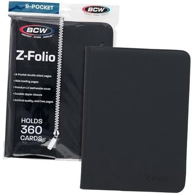 Top Loader Binder | 9-Pocket LX Album | Leatherette Toploader | Archival Black