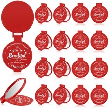 Gulfmew 18 Pcs 2.76" Inspirational Compact Mirror Bulk Party Favors Quinceanera