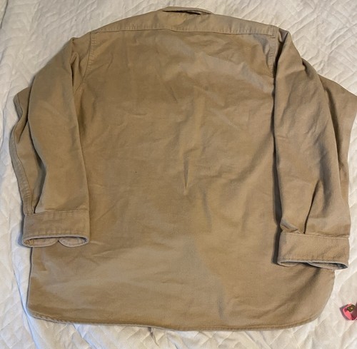 Vintage Herren XL hellbraun Zopfmuster Hirschleder weiches Sämisch Button Down Jagd - Bild 2 von 5