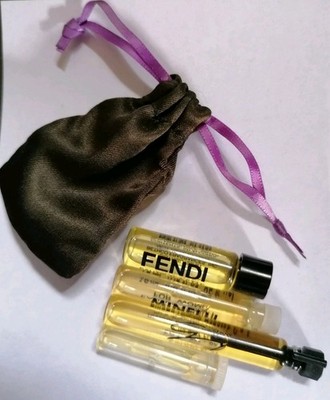 4 Vintage Parfum-Minis Damen   Fendi, Genny, Minelli, Fleurance   Stoffbeutel  