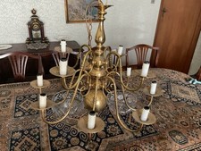 A Large  Striking VintageTwoTier 12 BulbFlemish Style Brass Chandelier VGC