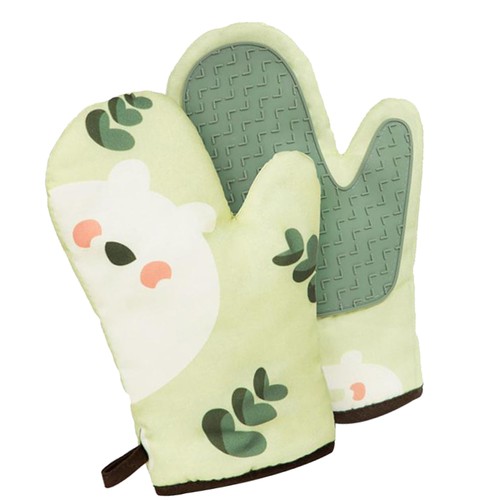 Anti Scald Gloves Kitchen Heat-resistant Protective Oven Household Baking - Foto 8 di 12