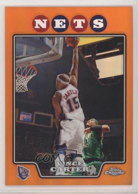2008-09 Topps Chrome Orange Refractor /499 Vince Carter #115 HOF m1f