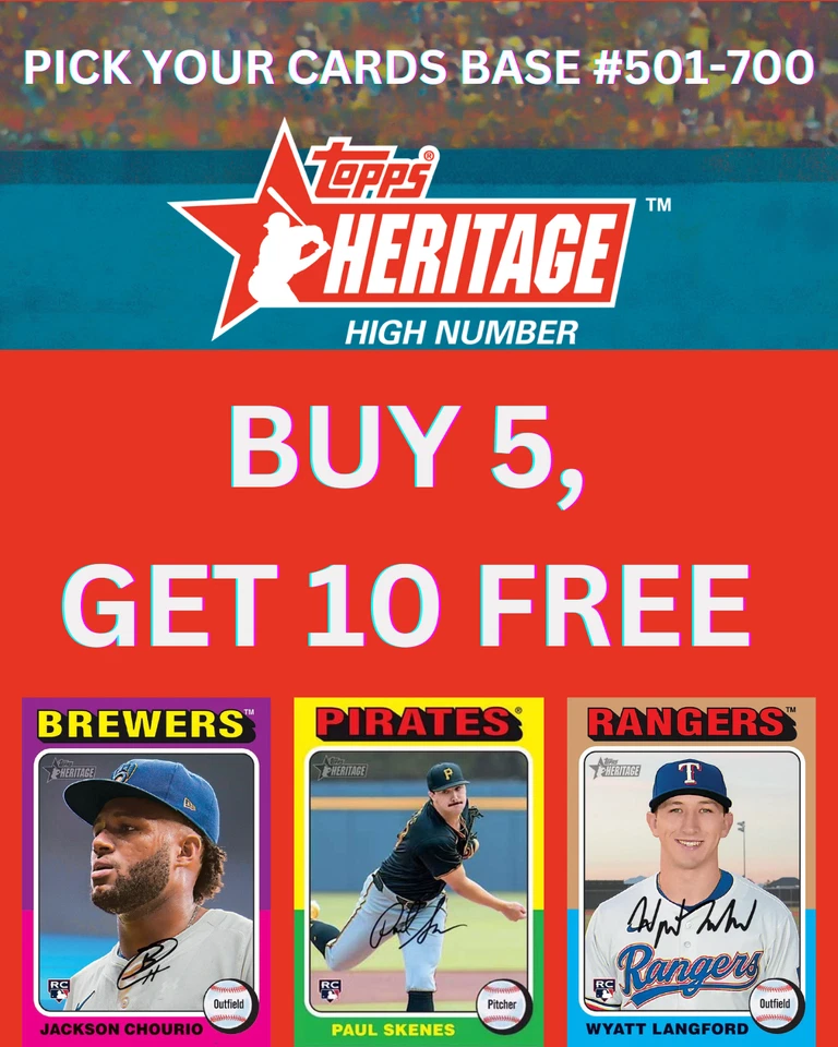 2024 Topps Heritage High Number BASE #501-700 You Pick & Complete Your Set! - Image 1 of 1
