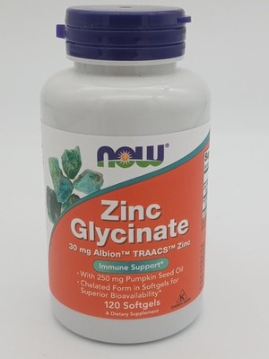 Now Foods Zinc Glycinate 120 Softgels 