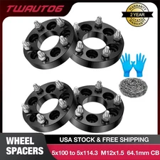 4pcs 5x100 to 5x114.3 Wheel Adapter 12x1.5 64.1mm 1" for Toyota Dodge Scion