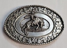 Vintage Siskiyou 1985 Limited Edition American Rodeo Pewter Belt Buckle Cowboy