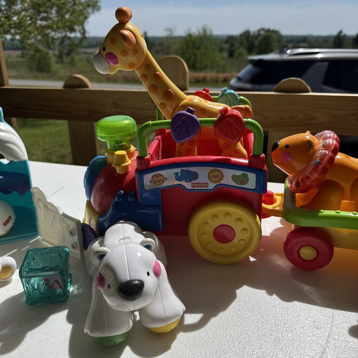 Fisher Price Amazing Animals Sing Go Choo Train Toy Set Zoo 2006 +