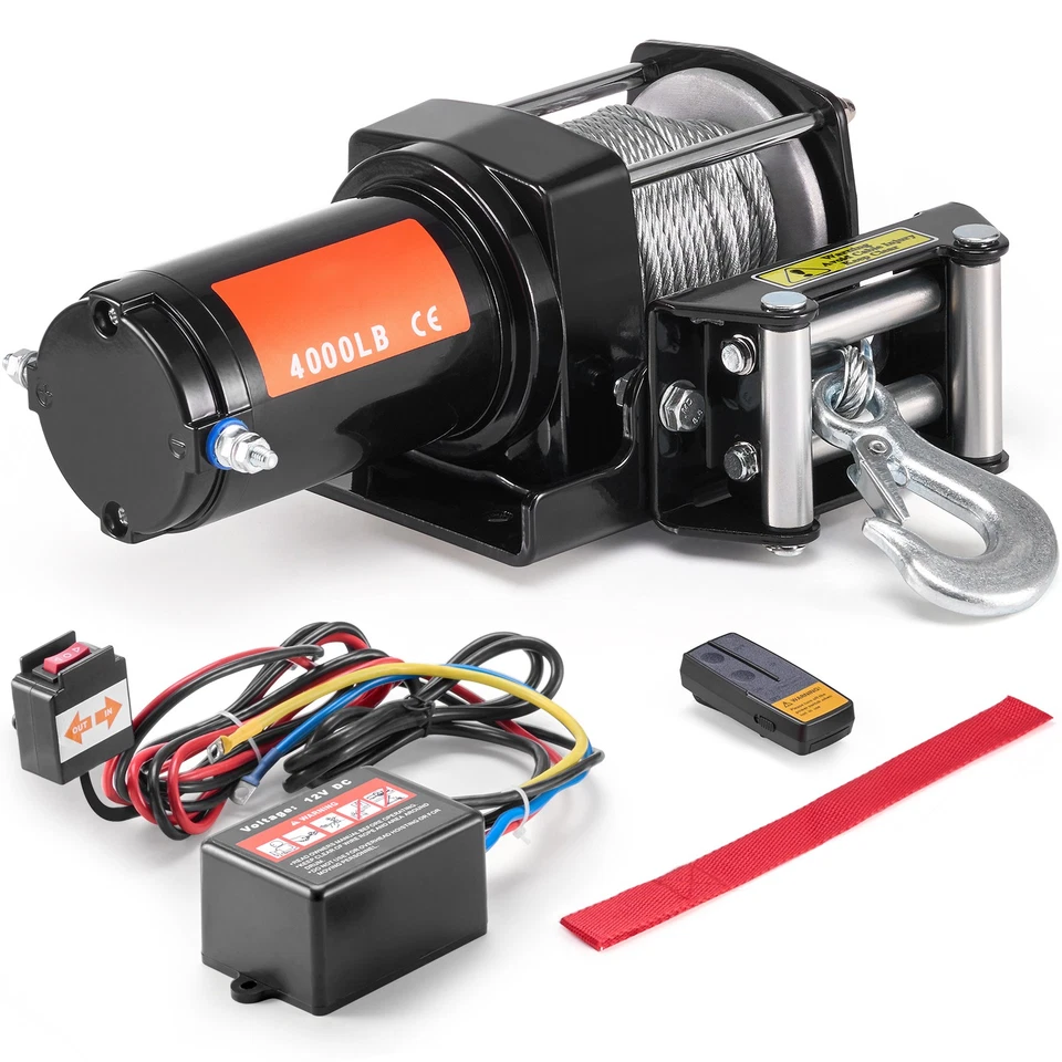 Treuil Électrique VTT UTV 1814 kg Câble en Acier Étanche IP55 Télécommande - Photo 1/4