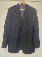 Marks & Spencer Size 40M Navy Pinstripe Pure Wool Italian Suit Jacket Blazer