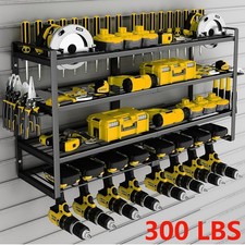 3XL Power Tool Organizer Wall Mount 4-Layer Drill Storage Rack 8 Drill Holders