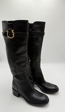 Salvatore Ferragamo Black Tall Leather Boots Size 6B