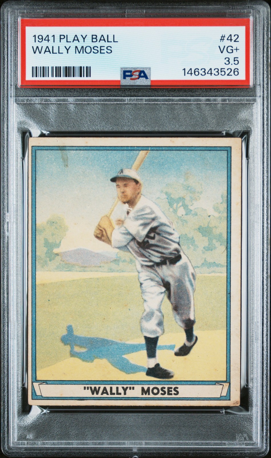 1941 Play Ball #42 Wally Moses PSA 3.5 VG+