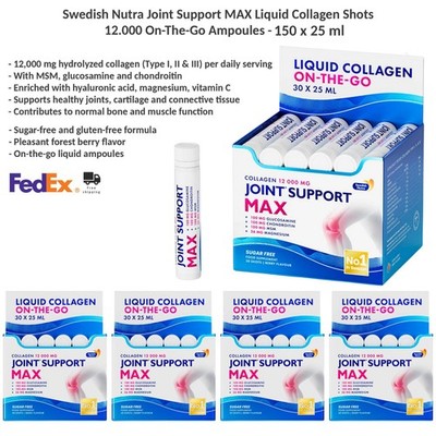 Swedish Nutra Joint Support MAX Flüssige Kollagen 12.000 mg Trinkampullen x5