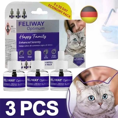 AS SHOWN 3x FELIWAY® Optimum Nachfüllflakon 48ml - New in box