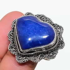 Sodalite Gemstone Handmade 925 Sterling Silver Jewelry Ring Size 9 O599