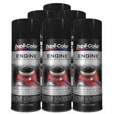 Duplicolor DE1613 (6-Pack), Engine Enamel Paint, Gloss Black, 12 oz Aerosol