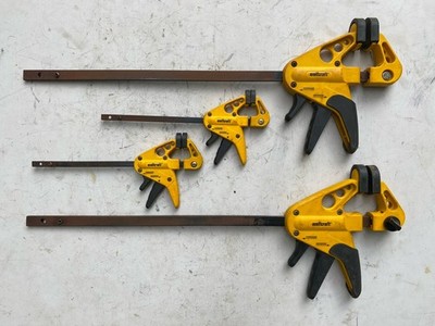 Set Of 4 Wolfcraft Adjustable Sliding Bar Clamps 12  & 4  Capacity 