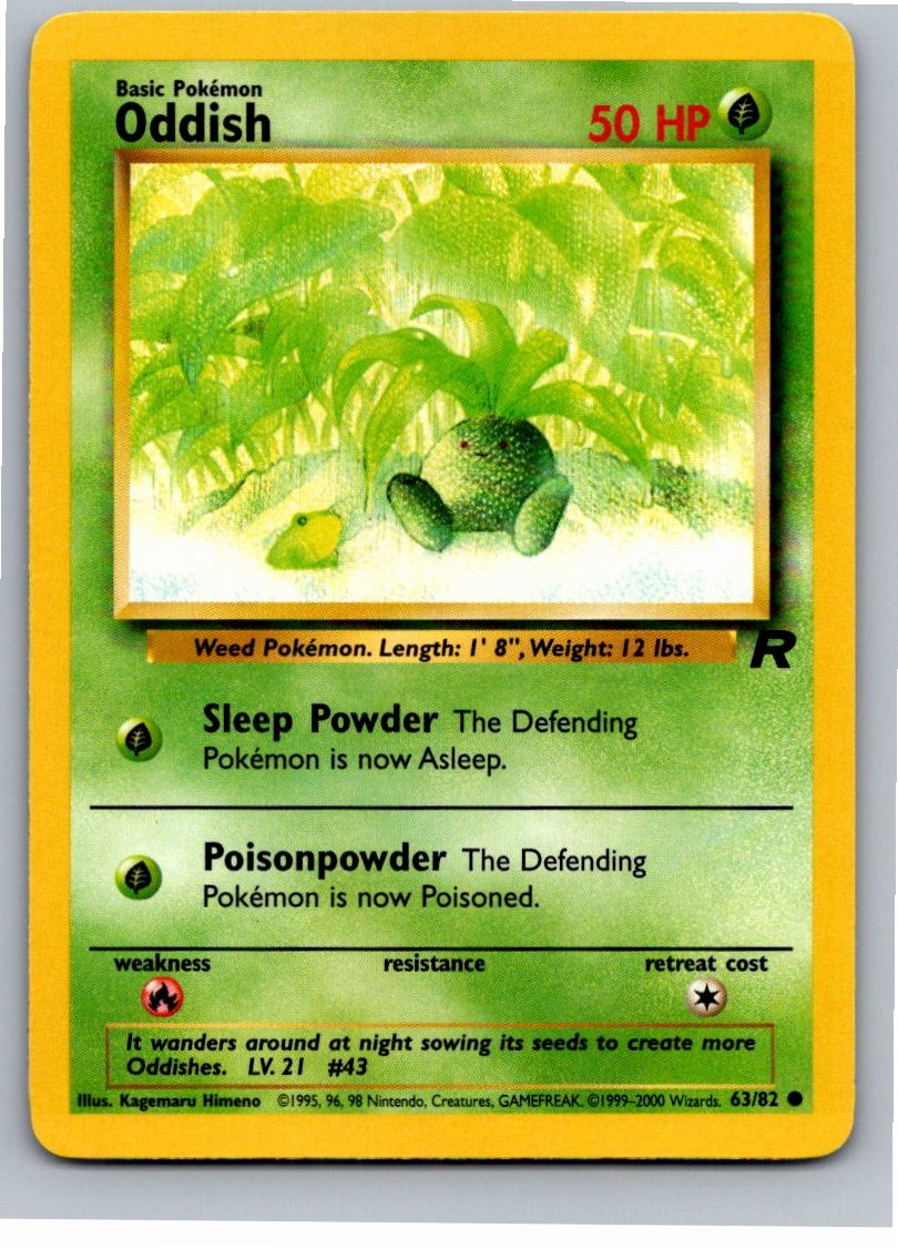 Oddish Unlimited Team Rocket 63/82 2000 NM