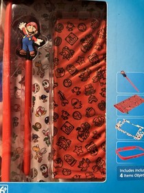 NEW Super Mario Kit Console Skin + Case + Bumper + Stylus for Nintendo Wii U