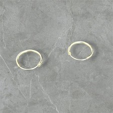 Continuous Mini Hoop Earrings 1.2 x 12mm 925 Sterling Silver Huggies