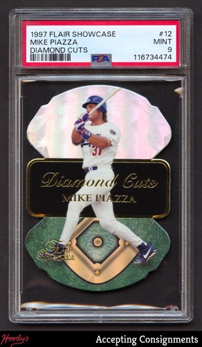 1997 Flair Showcase Diamond Cuts #12 Mike Piazza DODGERS PSA 9 MINT