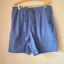 Prana Metric E-Waist Shorts Swim Trunks Mens XL Blue Drawstring Organic SPF 50