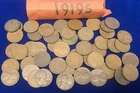 1919 S LINCOLN CENT ROLL 50 COINS