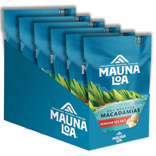 Mauna Loa Premium Hawaiian Roasted Macadamia Nuts, Sea Salt Flavor Pack of 6