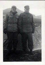 1946 Photo of 2 US Soldiers in Cold Weather Gear by Field Tent