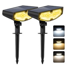 2x LED Solarstrahler Solarleuchte Solarlampe Gartenstrahler Wasserdicht DHL