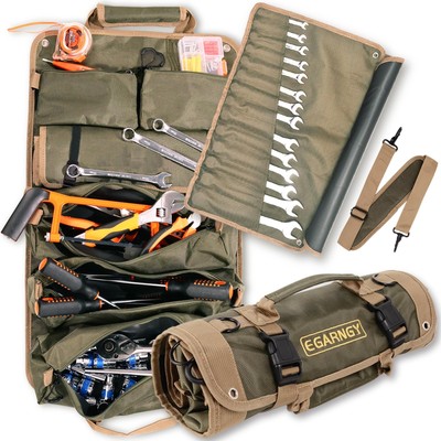 EGARNGY Tool Roll Up Bag Large Tool Bag Organizer for Electrician Heavy Duty ...