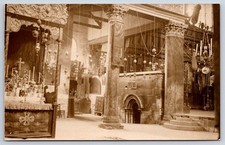 Antique JERUSALEM Church of the Nativity Grotto Bethlehem Rppc