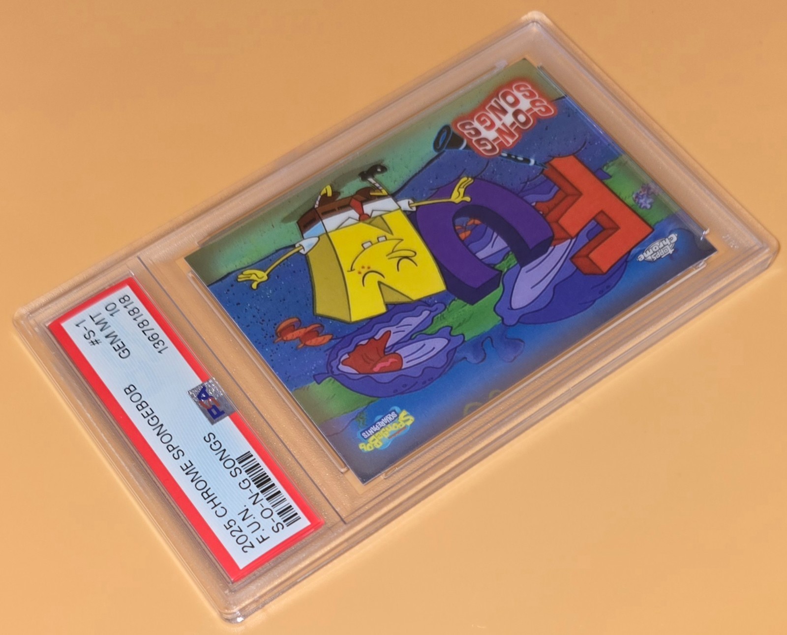 SpongeBob F.U.N. Song PSA 10 Low Pop SpongeBob 25th Anniversary T. Chrome Insert view 7