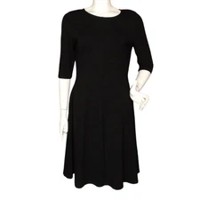 BETABRAND Dress, M, Black, Fit & Flare, Pockets, Mid sleeve, Pull over, Travel