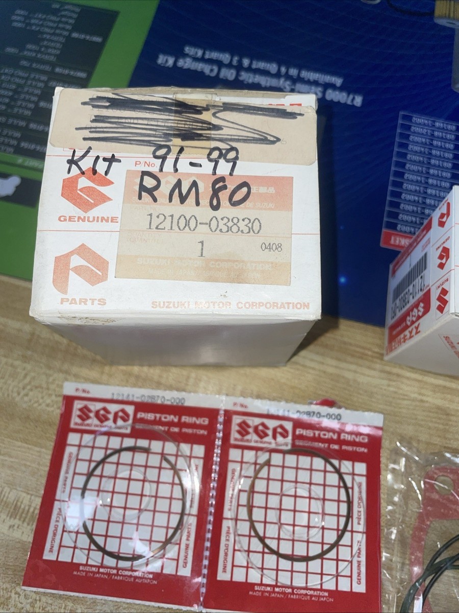 good's shop様 NOS OEM Genuine Suzuki Std Top End Piston Kit 1991-1999 RM80 12100