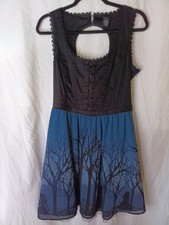 Disney Alice In Wonderland Dress Large Silhouette  Whimsigoth Layered Corset 