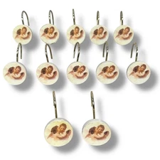 Cherub Angel Shower Curtain Hooks Rings Bathroom Hardware Accessories Lot of 12