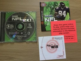 NFL 2K1 Not For Resale, Sega Dreamcast CIB Complete w/ Reg Card