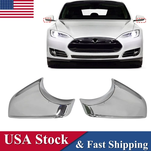 For Tesla Model S 2014-2021 Front Rearview Mirror Lower Base Cover Holder Chrome