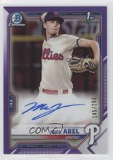 2021 Bowman Chrome Prospects Purple Refractor /250 Mick Abel #CPA-MAB Auto 5h5