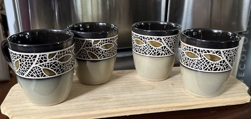 Mikasa Alexandria Stoneware Set of 4 Coffee Mugs Gourmet Basics